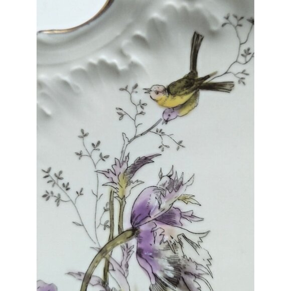Antique Limoges France Hand Painted Cake/Dessert Serving Plate Knurled Edge 9" - Picture 8 of 14